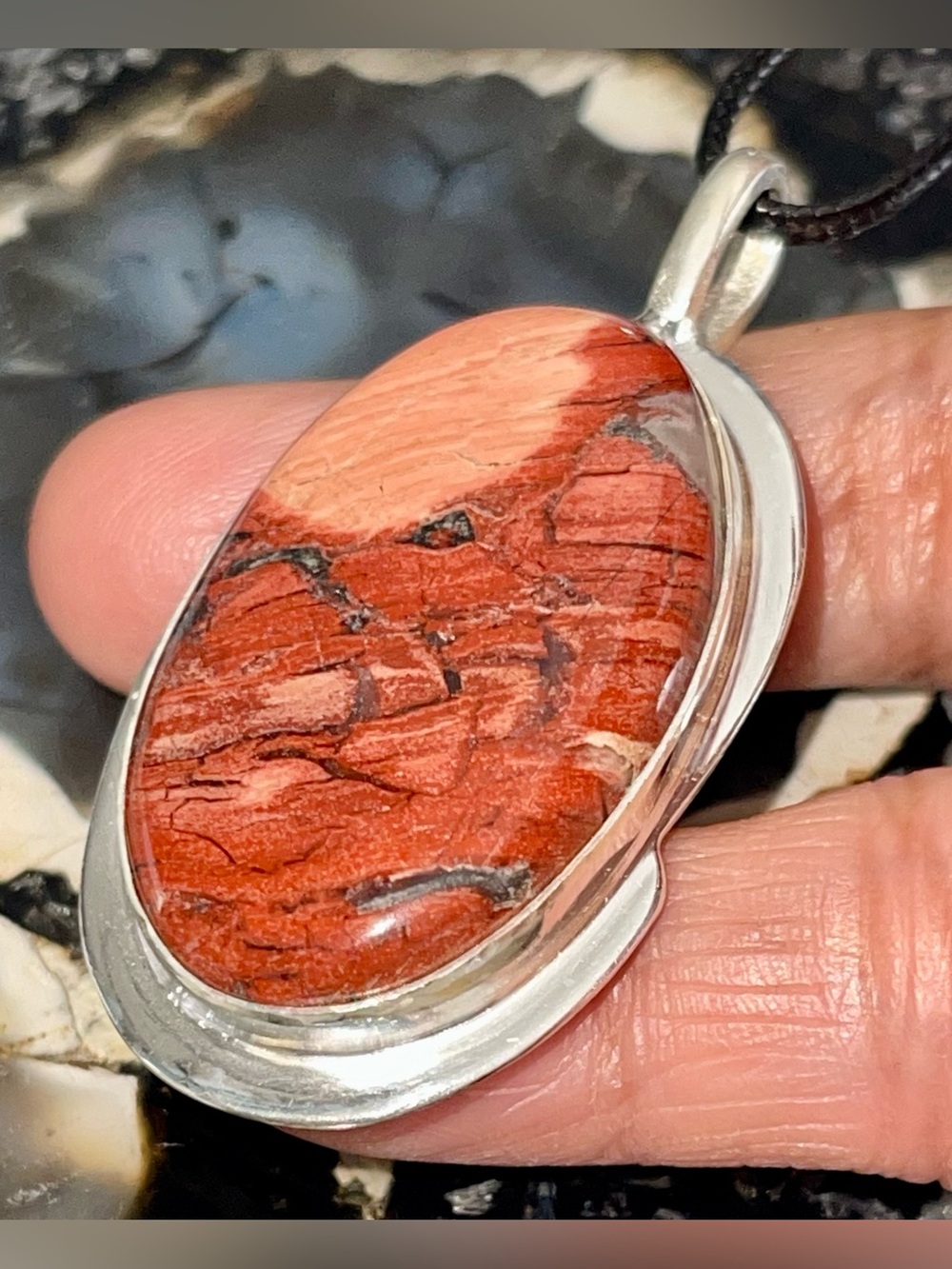 Brecciated Red Jasper Pendant 2 1/4”